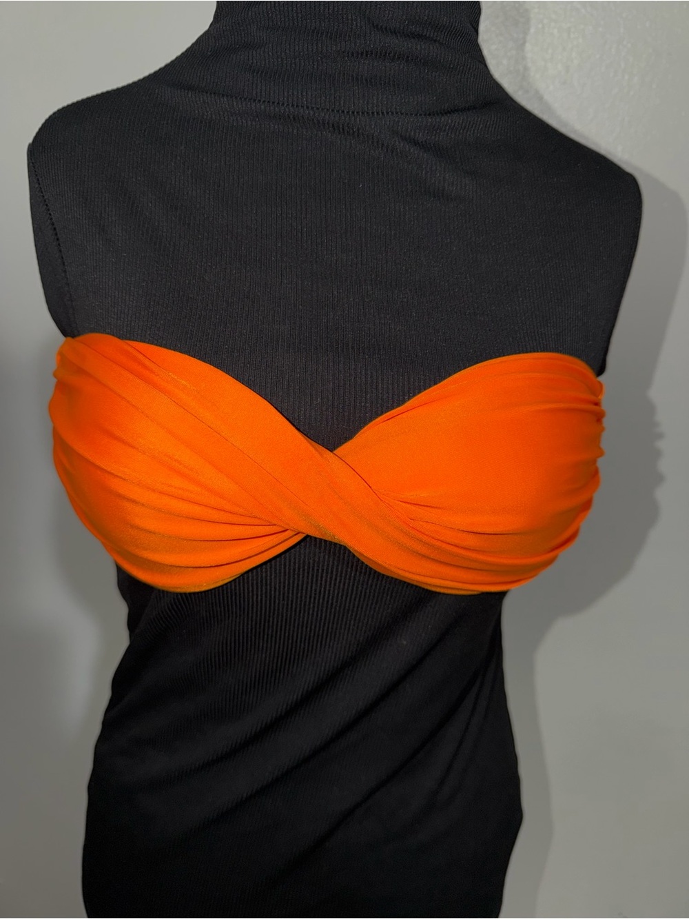 Women’s Orange Twist Bandeau Swim Top - Unbranded